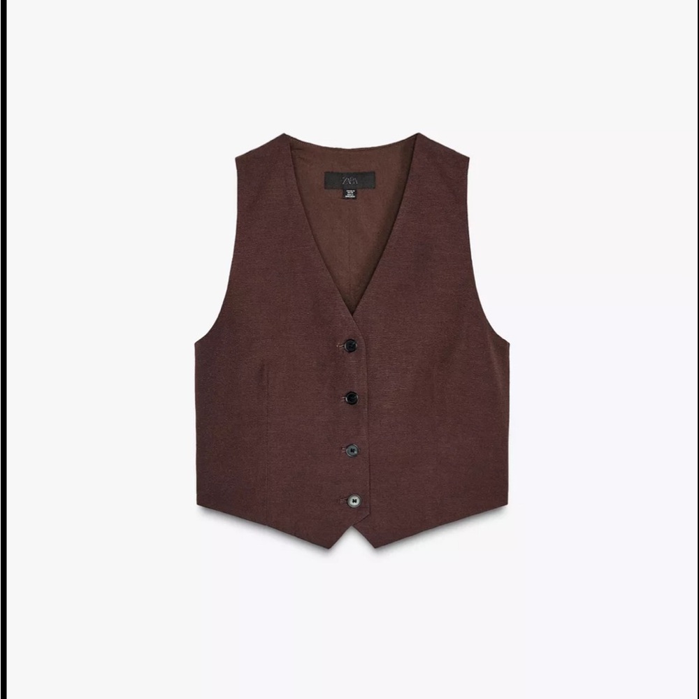 Brown Button-Up Vest